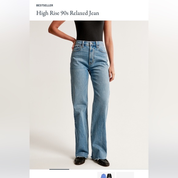 abercrombie & fitch High Rise 90s Relaxed Jean sz 6s / 28 - Picture 2 of 9